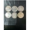 Image 2 : 6 Canadian .800 Silver Half Dollar Coins, 70g Total Weight