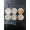 Image 1 : 6 Canadian .800 Silver Half Dollar Coins, 70g, 1.80 Troy Ounces