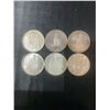 Image 1 : 6 Canadian .800 Silver Half Dollars, 70g Total Silver Weight