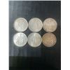 Image 1 : 6 Canadian .800 Silver Half Dollars, 70g Total Weight
