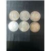 Image 2 : 6 Canadian .800 Silver Half Dollars, 70g Total Weight