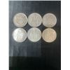Image 1 : 6 Canadian .800 Silver Half Dollars, 70g Total Weight