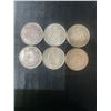 Image 1 : 6 Canadian .800 Silver Half Dollars, 70g Total, 1.80 Troy Oz Silver