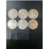 Image 2 : 6 Canadian .800 Silver Half Dollars, 70g Total, 1.80 Troy Oz Silver