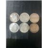 Image 1 : 6 Canadian .800 Silver Half Dollars, 70g Total Weight