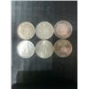 Image 1 : 6 Canadian .800 Silver Half Dollars, 70g Total, 1.80 Troy Oz Silver