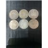 Image 1 : 6 Canadian .800 Silver Half Dollars, 70g Total Weight