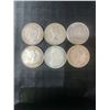 Image 2 : 6 Canadian .800 Silver Half Dollars, 70g Total Weight