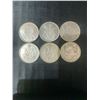 Image 1 : 6 Canadian .800 Silver Half Dollars, 70g Total Weight