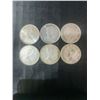 Image 2 : 6 Canadian .800 Silver Half Dollars, 70g Total Weight