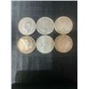 Image 2 : 6 Canadian .800 Silver Half Dollars, 70g Total