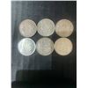 Image 1 : 6 Canadian .800 Silver Half Dollars, 70g Total, Various Years