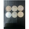 Image 2 : 6 Canadian .800 Silver Half Dollars, 70g Total, Various Years