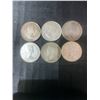 Image 2 : 6 Canadian .800 Silver Half Dollars, 70g, 1.80 Troy Oz