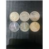 Image 1 : 6 Canadian 50 Cent .800 Silver Coins, 1867–1967, 70g, 1.80 Troy Oz