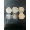 Image 2 : 6 Canadian 50 Cent .800 Silver Coins, 1867–1967, 70g, 1.80 Troy Oz