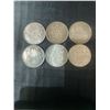 Image 1 : 6 Canadian .800 Silver Half Dollars, 70g Total, 1.80 Troy Oz Silver