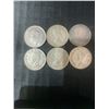 Image 2 : 6 Canadian .800 Silver Half Dollars, 70g Total Weight