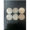 Image 1 : 6 Canadian .800 Silver Half Dollars, 70g, 1.80 Troy Ounces