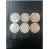 Image 2 : 6 Canadian .800 Silver Half Dollars, 70g, 1.80 Troy Ounces