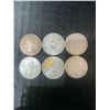 Image 2 : 6 Canadian .800 Silver Half Dollars, 70g Total Weight