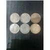 Image 1 : Six .800 Silver Canadian Half Dollars, 70g Total