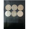 Image 1 : 6 Canadian .800 Silver Half Dollars, 70g, 1.80 Troy Ounces Silver