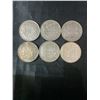 Image 1 : 6 Canadian .800 Silver Half Dollars, 70g Total, 1947-1959
