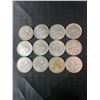 Image 1 : 12 .800 Silver Canadian Quarters, 70g Total Weight