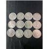 Image 2 : 12 Canadian .800 Silver Quarters, 70g Total Weight
