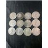 Image 2 : 12 Canadian .800 Silver Quarters, 70g Total, 1.80 Troy Ounces Silver