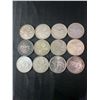 Image 1 : 12 Canadian .800 Silver Quarters, 70g, 1.80 Troy Ounces Total