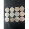 Image 1 : 12 Canadian .800 Silver Quarters, 70g Total Weight