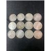 Image 2 : 12 Canadian .800 Silver Quarters, 70g, 1.80 Troy Oz Silver