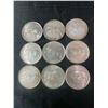 Image 1 : 9 Canadian .800 Silver Quarters, 52g Total, Buffalo Reverse
