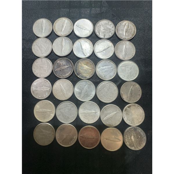 30 Canadian .800 Silver Dimes, 70g, 1.80 Troy Ounces Total