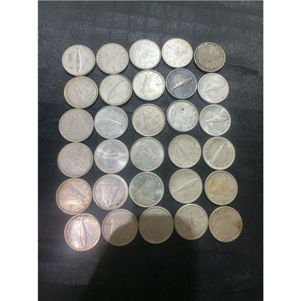 30 .800 Silver Canadian Dimes, 70g Total Metal Weight