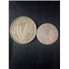 Image 1 : 1928 Irish Half Crown and Shilling .750 Silver Coins, 20g