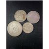 Image 1 : 4 British Silver Coins: 6 Pence, 3 Pence, and Shilling (1904–1944)