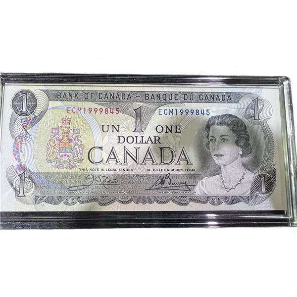 1954 Canadian $1 Banknote, Consecutive Serial Numbers ECM1999813 & ECM1999815