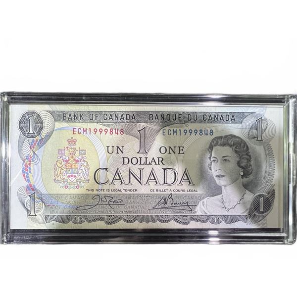 1954 Canadian $1 Banknote, Devil's Face, Queen Elizabeth II