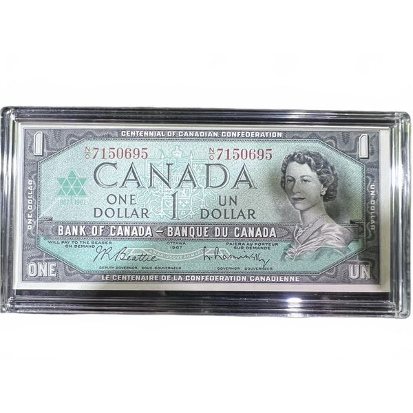 1967 Canadian Centennial $1 Banknote With Queen Elizabeth II