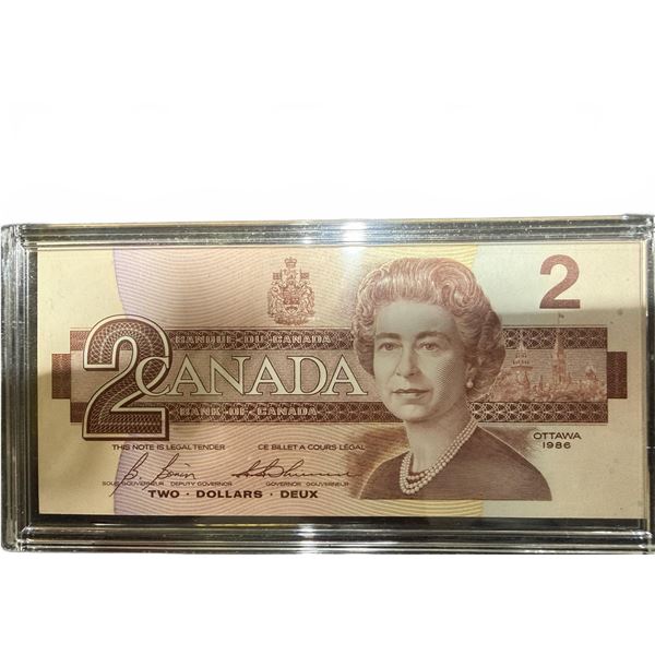 1986 Bank of Canada $2 Bill, Queen Elizabeth II, EGU2630130