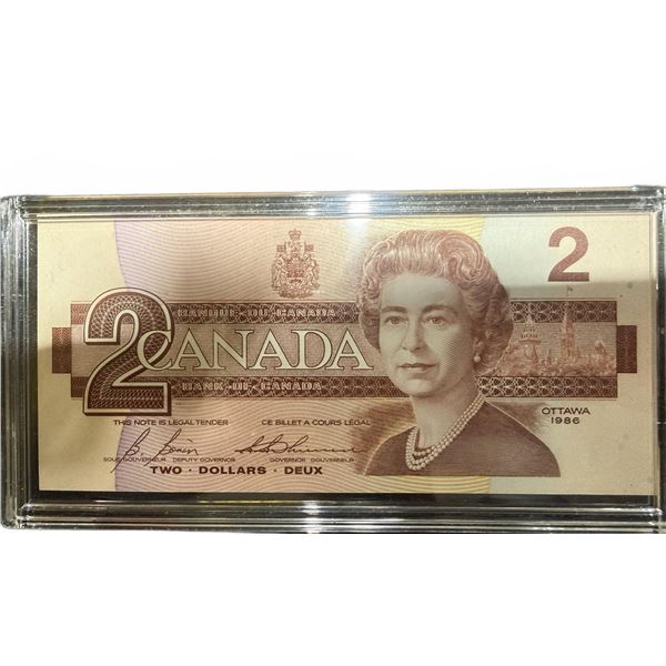 1986 Bank of Canada $2 Bill, EGU2630129, Queen Elizabeth II