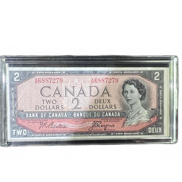 1954 Canada $2 Note, Devil's Face, BC-30b, Queen Elizabeth II