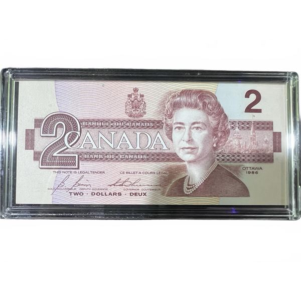 1986 Canadian $2 Banknote, Queen Elizabeth II, EGU3275816