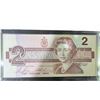 Image 1 : 1986 Canada $2 Banknote With Queen Elizabeth II in Acrylic Case