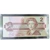 Image 1 : 1986 Canadian $2 Banknote With Queen Elizabeth II in Acrylic Case
