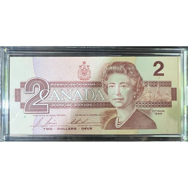 1986 Canadian $2 Banknote With Queen Elizabeth II, EGU3275811