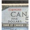 Image 2 : 1954 Bank of Canada 5 Dollar Note GS Prefix